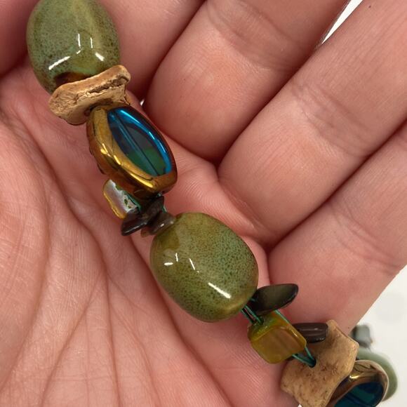 Premier designs blue green floating multi strand beaded bracelet - Picture 5 of 5